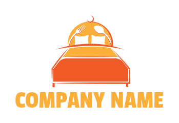 bed and breakfast logo cloche with bed