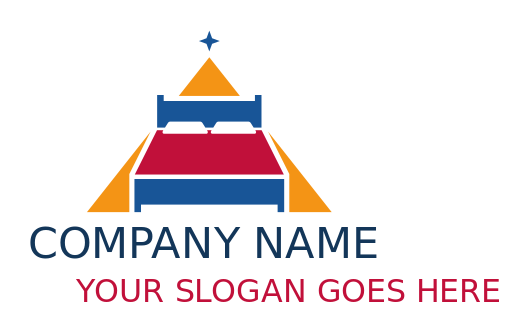 hotel logo double bed in triangle with star