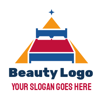 hotel logo double bed in triangle with star