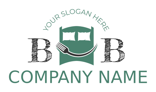 bed and breakfast logo fork on bed with pillows
