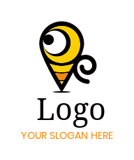 travel logo png bee with large head in location pin