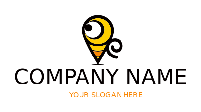 travel logo png bee with large head in location pin