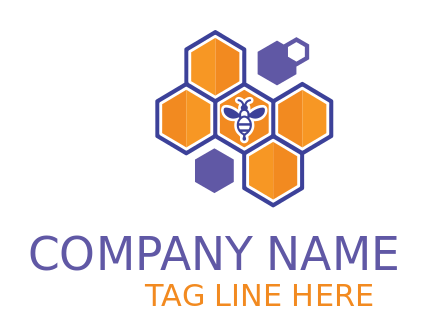 Bee merged with honeycomb hexagons 