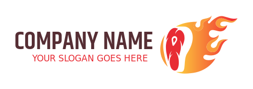 steakhouse logo icon beef in orange flames