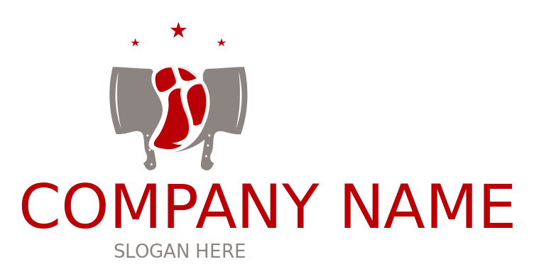 restaurant logo steak butcher knives and stars