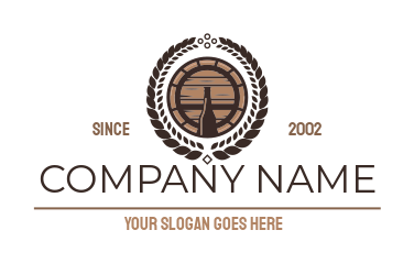 brewery logo beer keg and bottle