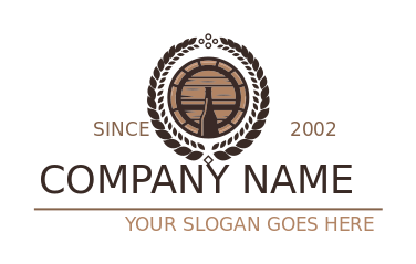 brewery logo beer keg and bottle