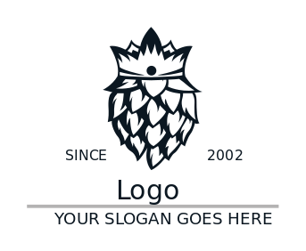 brewery logo beer hop cone with crown