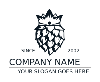 brewery logo beer hop cone with crown
