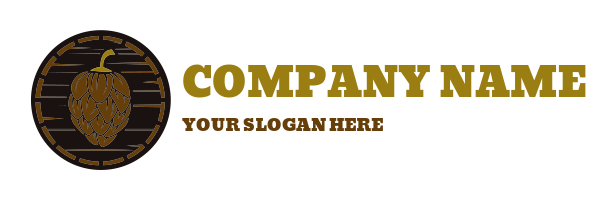 pub logo beer keg top with hop cone