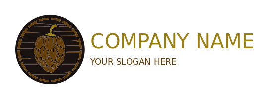 pub logo beer keg top with hop cone