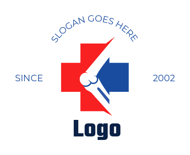 make a medical logo bent bone in cross