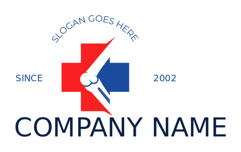 make a medical logo bent bone in cross