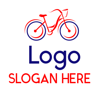 bike shop logo bicycle in swooshes