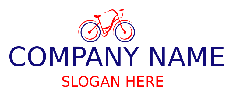 bike shop logo bicycle in swooshes