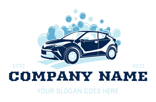 cleaning logo image big bubbles on hatchback car