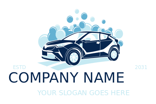 cleaning logo image big bubbles on hatchback car
