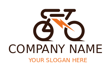 energy logo bike in abstract with lightning bolt