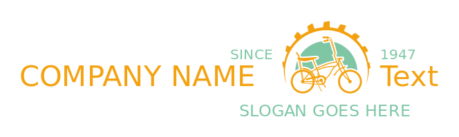 transportation logo bike inside gear and sun