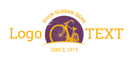 fitness logo bike silhouette in sun