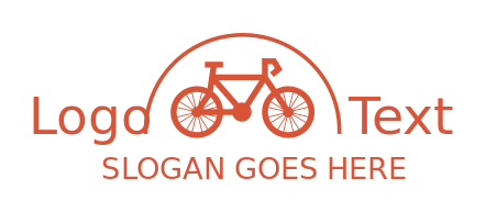 fitness logo bike under semi circle