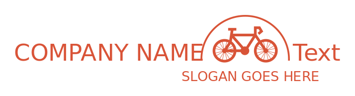 fitness logo bike under semi circle