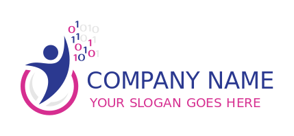 binary numbers revolving globe | Logo Template by LogoDesign.net