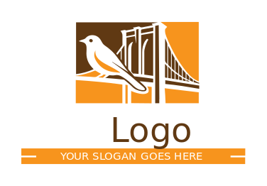 bird on New York Bridge in rectangle