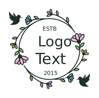 make a beauty logo icon birds with floral vines
