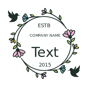 make a beauty logo icon birds with floral vines