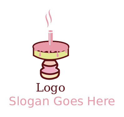 food logo symbol birthday cake with candle