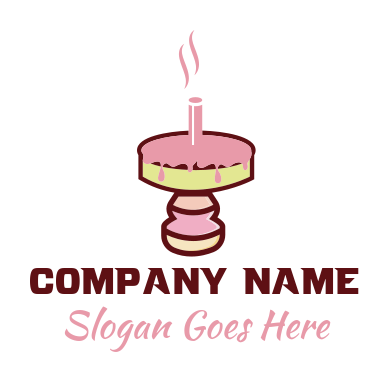 food logo symbol birthday cake with candle