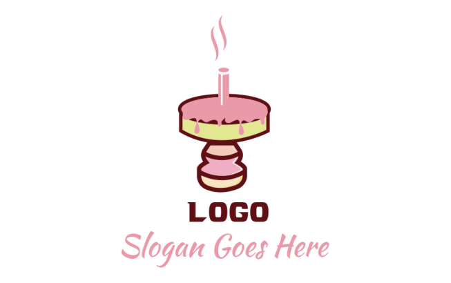 food logo symbol birthday cake with candle