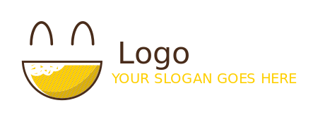 restaurant logo bites into chip forming smiley