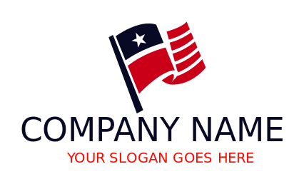 law firm logo black red flag with star veteran