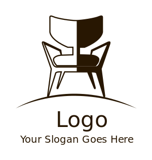 home improvement logo black and white chair