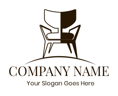 home improvement logo black and white chair