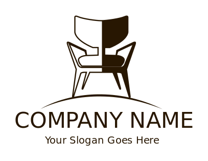 home improvement logo black and white chair