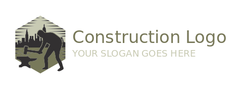 handyman logo blacksmith anvil and skylines