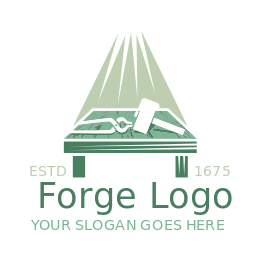 handyman logo forge with tong sledgehammer