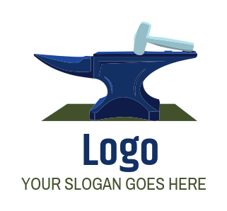 handyman logo blacksmith hammer on anvil