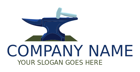 handyman logo blacksmith hammer on anvil