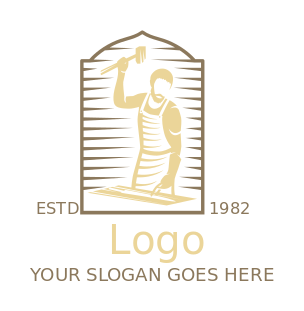 blacksmith logo vector man with hammer