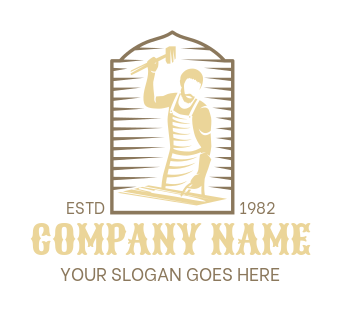 blacksmith logo vector man with hammer