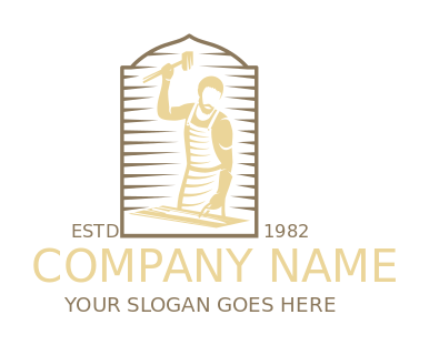 blacksmith logo vector man with hammer