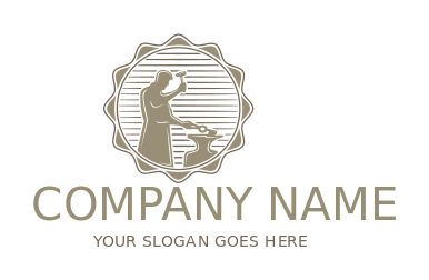 engineering logo blacksmith with iron