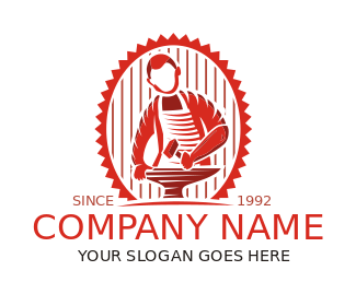 engineering logo blacksmith with hammer anvil