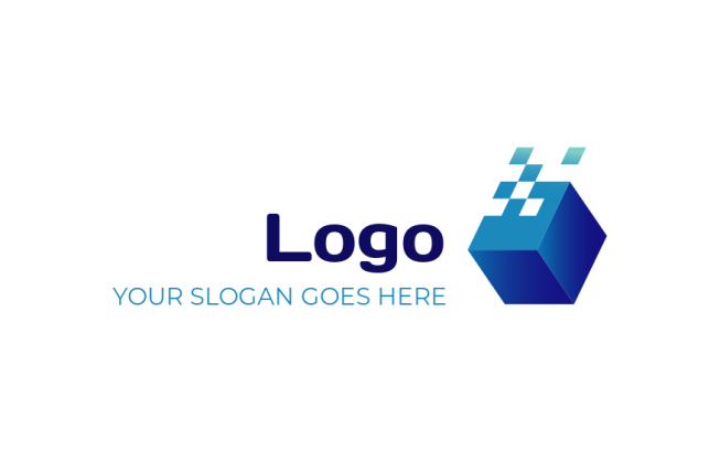 landscape logo maker block pixels - logodesign.net