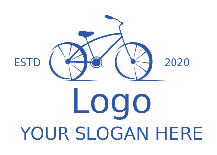 bike shop logo icon blue racing bike
