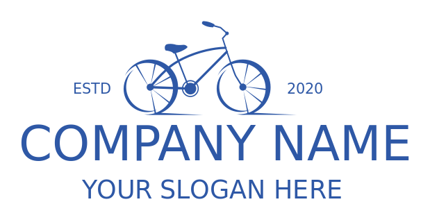 bike shop logo icon blue racing bike